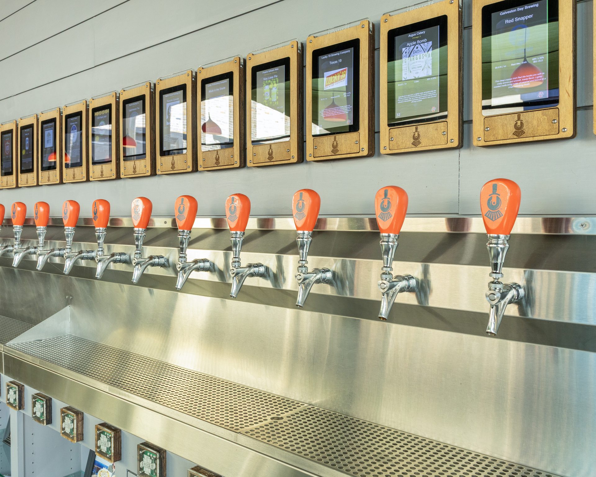 36 taps, all self-pour